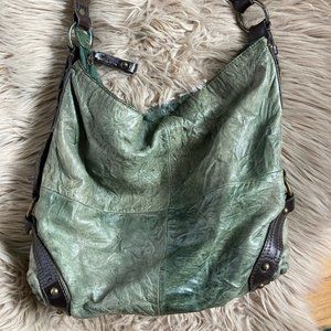 TANO Hobo Bag - Green - Distressed Leather